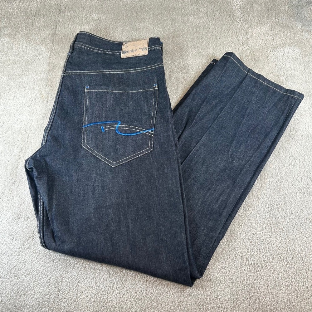 Vintage Y2K ENYCE Men's Dark Wash Denim Jeans Size 40x33‎ Wide Leg Baggy Hip Hop